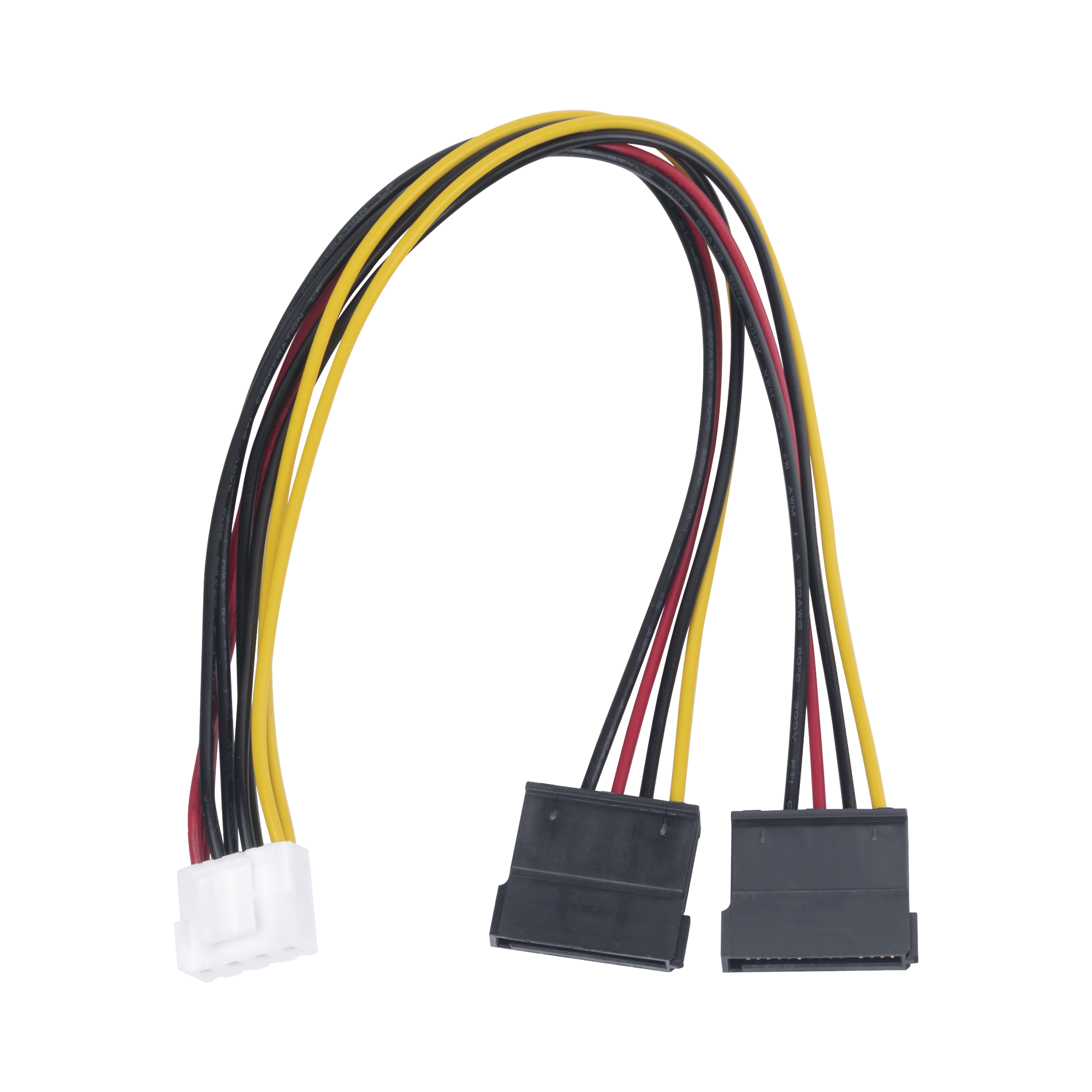 Cable Doble de Corriente SATA / Compatible con DVR's epcom / HIKVISION / 25 cms de Longitud