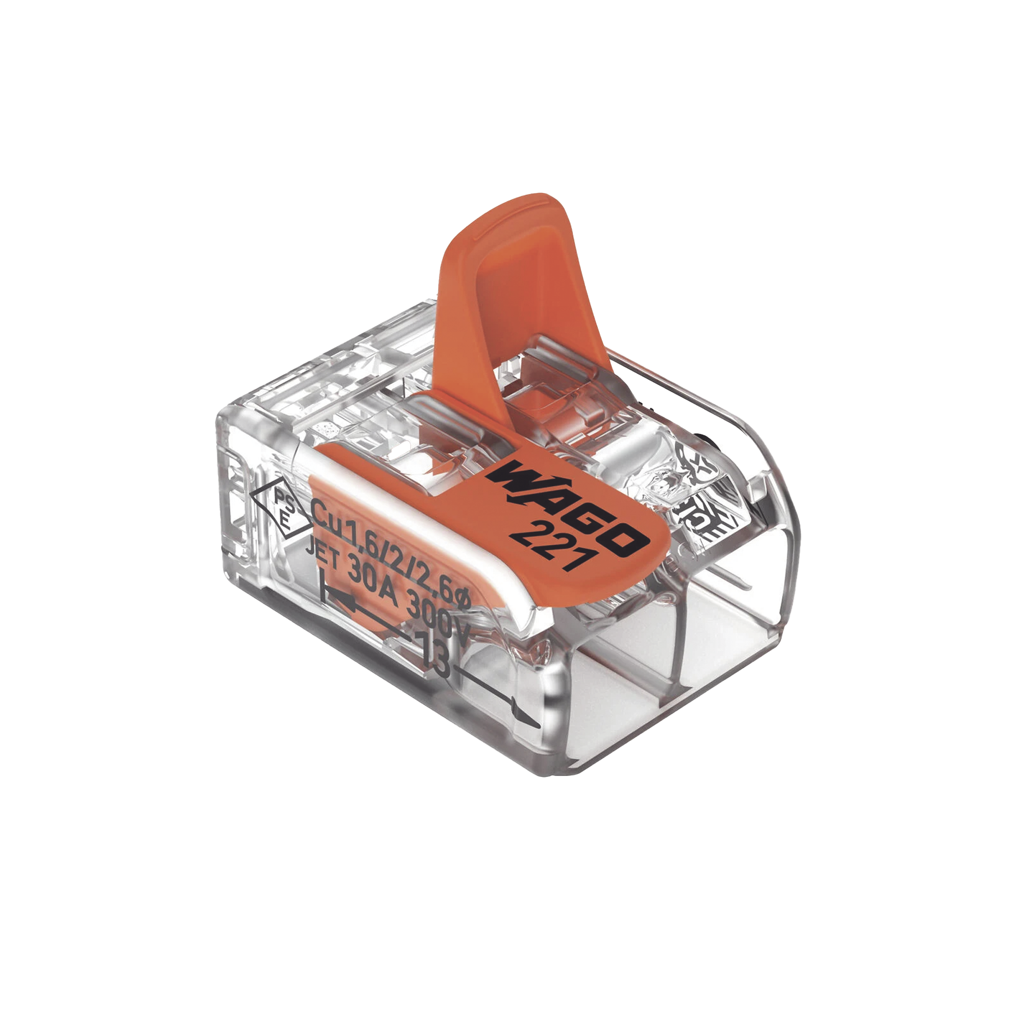 COMPACT SPLICING CONNECTORFOR ALL CONDUCTOR TYPES TRANSPARENT 2 CONNECTORS