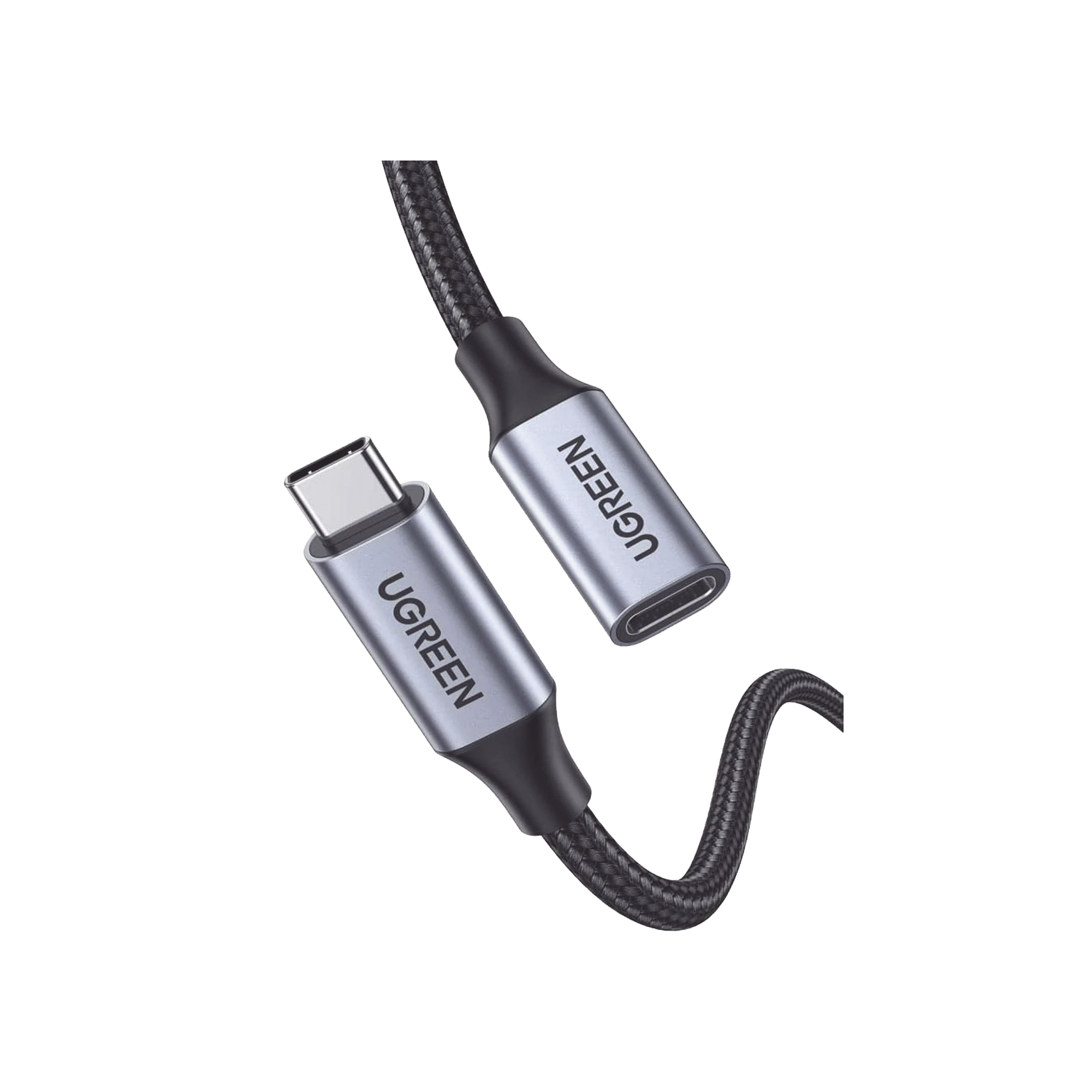 Cable USB-C Macho a USB-C Hembra | 1metro | USB-C 3.1 Gen 2 | Compatible con Thunderbolt 3 | Carcasa de Aluminio | Nylon Trenzado |  Transferencia de Datos 10 Gbps | Soporta hasta 100W para Carga Rápida.