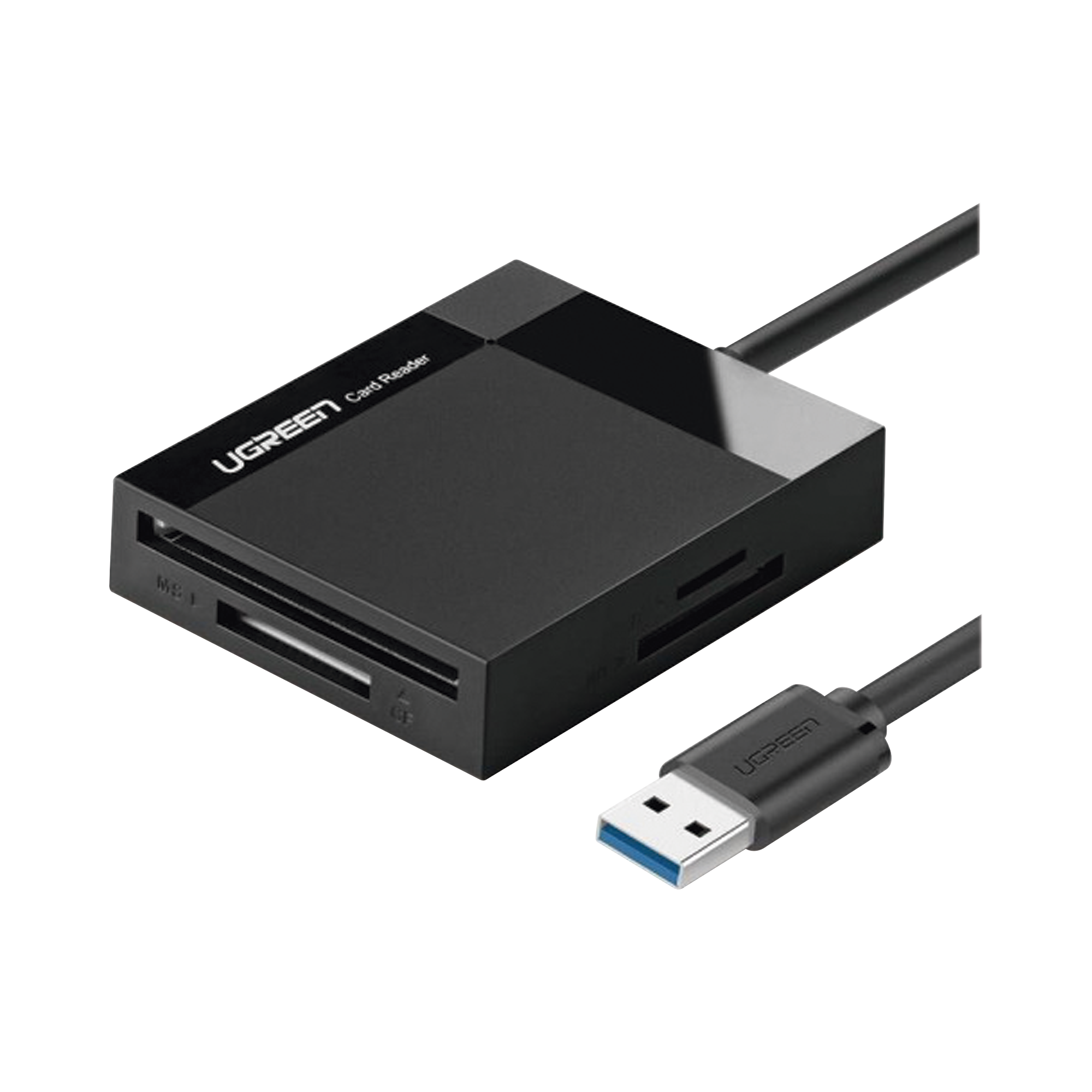 Lector de Tarjetas USB-A 3.0  a CompactFlash (CF)/ MemoryStick (MS)/ TransFlash (TF)/ SecureDigital (SD) | 4 en 1 | 5Gbps | Hasta 2TB | Soporta Windows/Mac OS/Linux/Android | Lectura de tarjetas simultánea | Cable de 15cm.