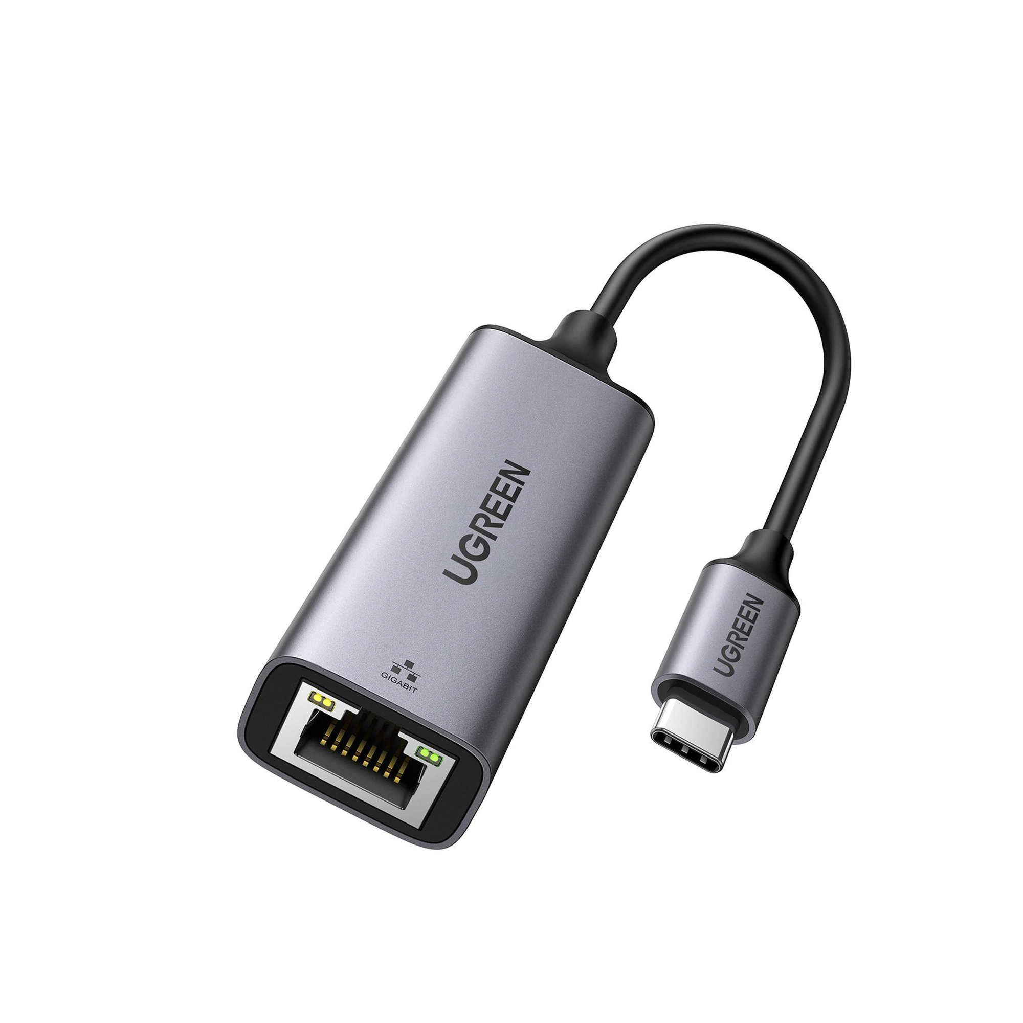 Adaptador de Red USB-C 3.1 (5 Gbps) a RJ45 | Thunderbolt 3 | Admite 10/100/1000 Mbps y 2.5G |  Chip Inteligente | Amplia Compatibilidad | Caja de Aluminio | Longitud del cable 10 cm.