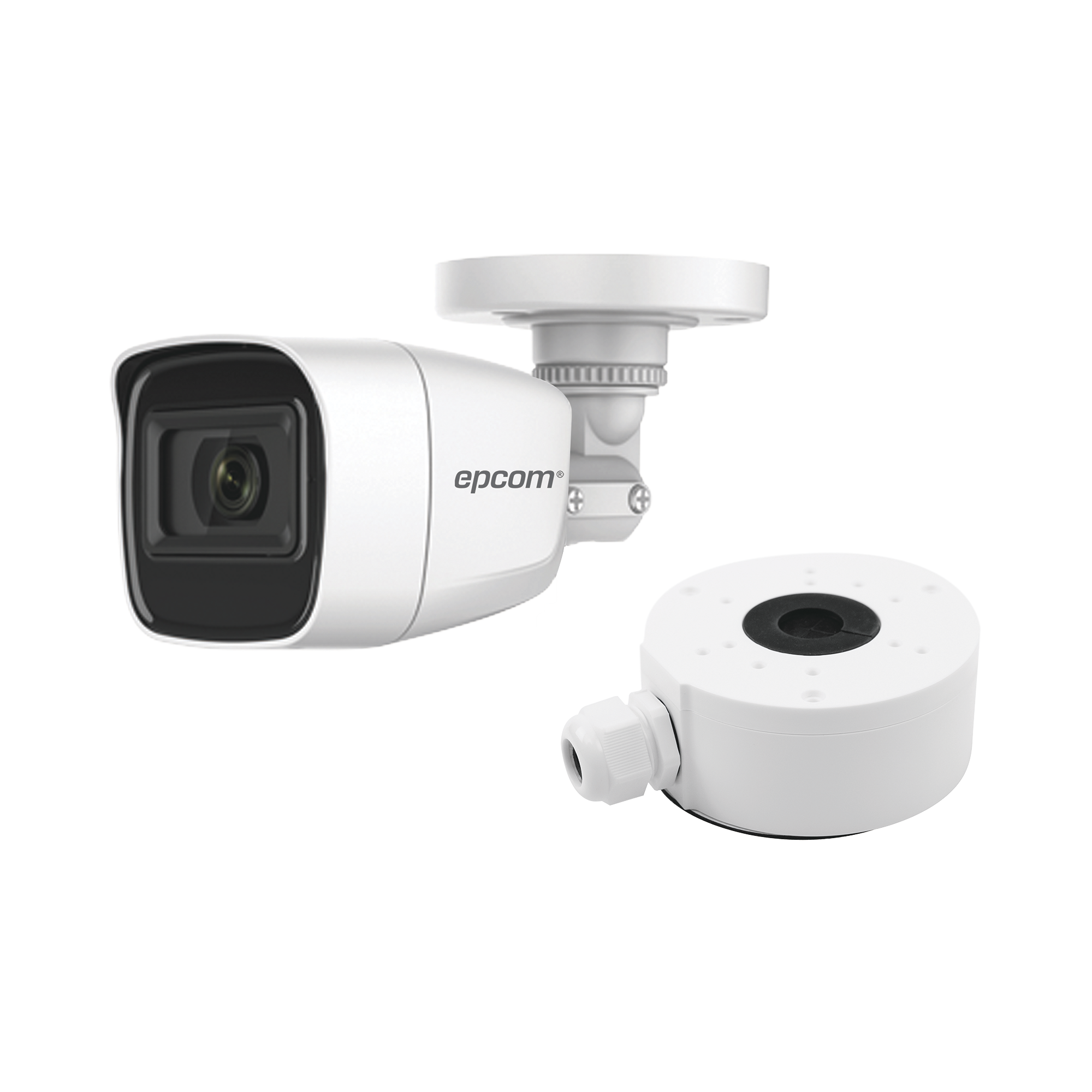 KIT DE CÁMARA + MONTAJE / Cámara Bala TURBOHD 2 Megapixel (1080p) / Gran Angular 106° / Lente 2.8 mm / 25 mts IR EXIR / Exterior IP66 / 4 Tecnologías / dWDR