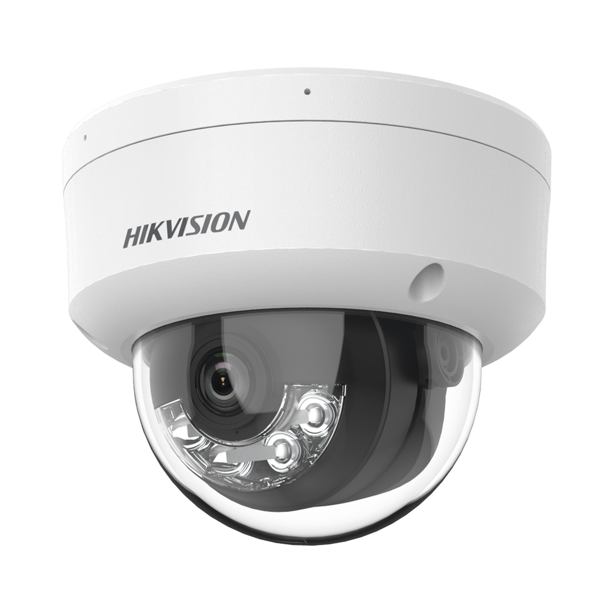 Domo IP 4 Megapixel / Lente 2.8 mm / Dual Light (30 mts IR + 30 mts Luz Blanca) / Micrófono Integrado / Antivandálico IK08 / ACUSENSE Lite / Exterior IP67 / H.265 / PoE / ONVIF / Micro SD