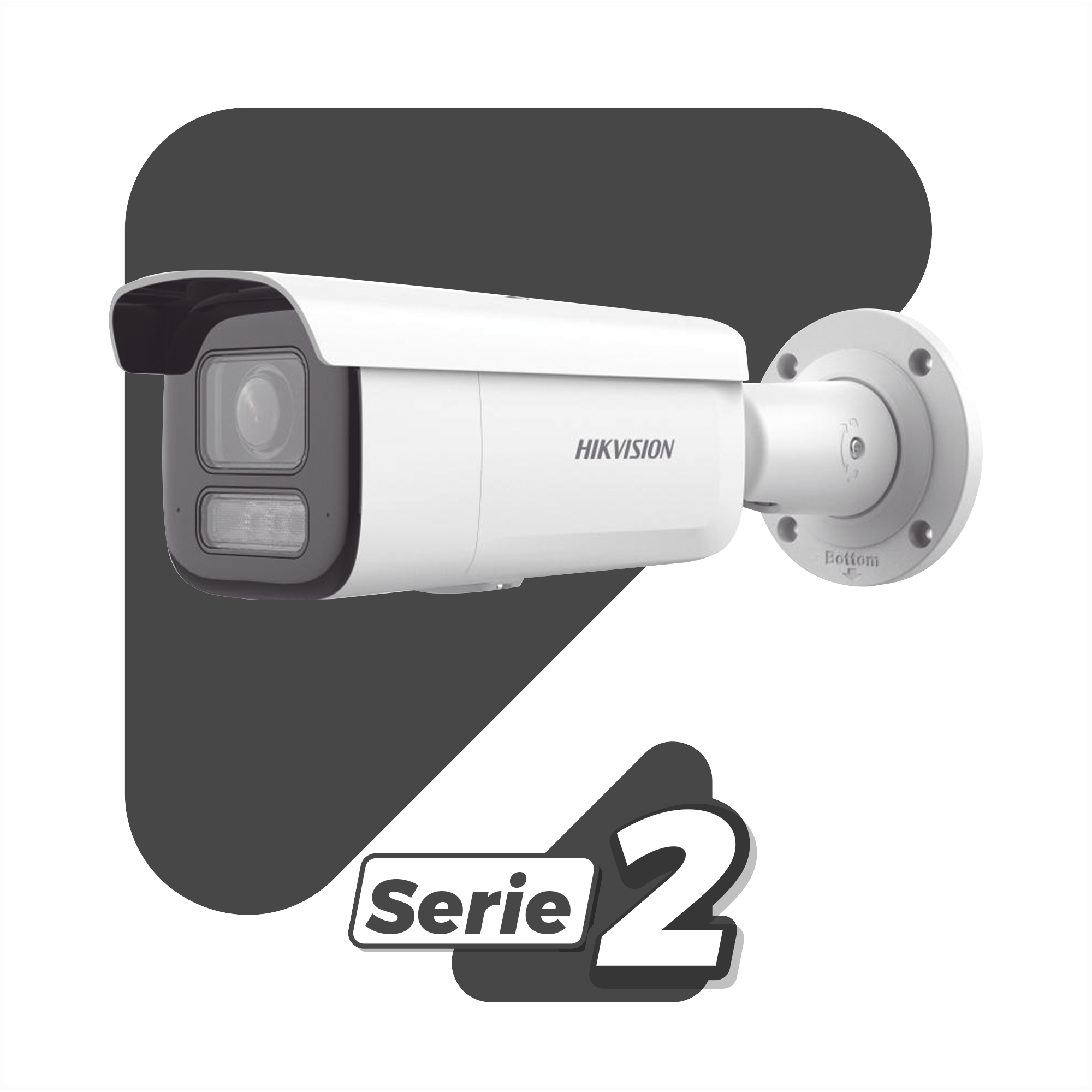 [Dual Light + 2 Micrófonos Integrados] Bala IP 2 Megapixel / Lente Mot. 2.8 a 12 mm / 60 mts Luz Blanca + 60 mts IR / ACUSENSE / Exterior IP67 / IK10 / WDR 120 dB / PoE+ / ONVIF / Alarmas I/O / Micro SD / Metal / ACUSEARCH