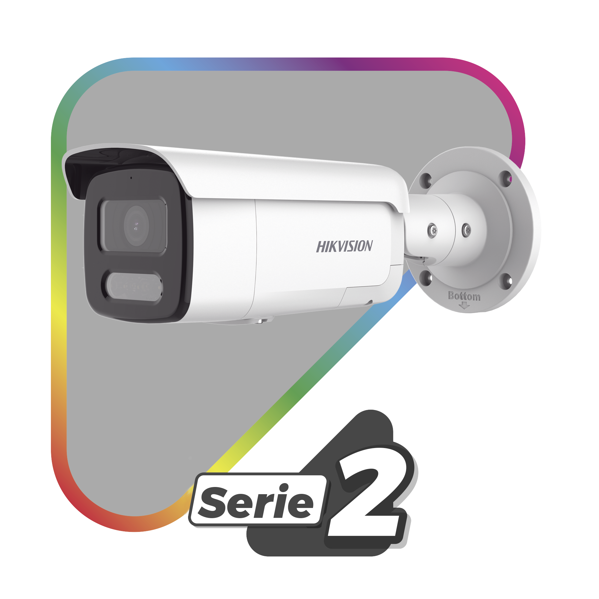 [Dual Light + ColorVu] Bala IP 4 Megapixel / Lente 4 mm / 60 mts IR + 60 mts Luz Blanca / Exterior IP67 / Luz Intermitente y Alerta de Audio / Videoanaliticos (Filtro de Falsas Alarmas) / PoE / WDR 130 dB / Captura Facial  /  ACUSEARCH