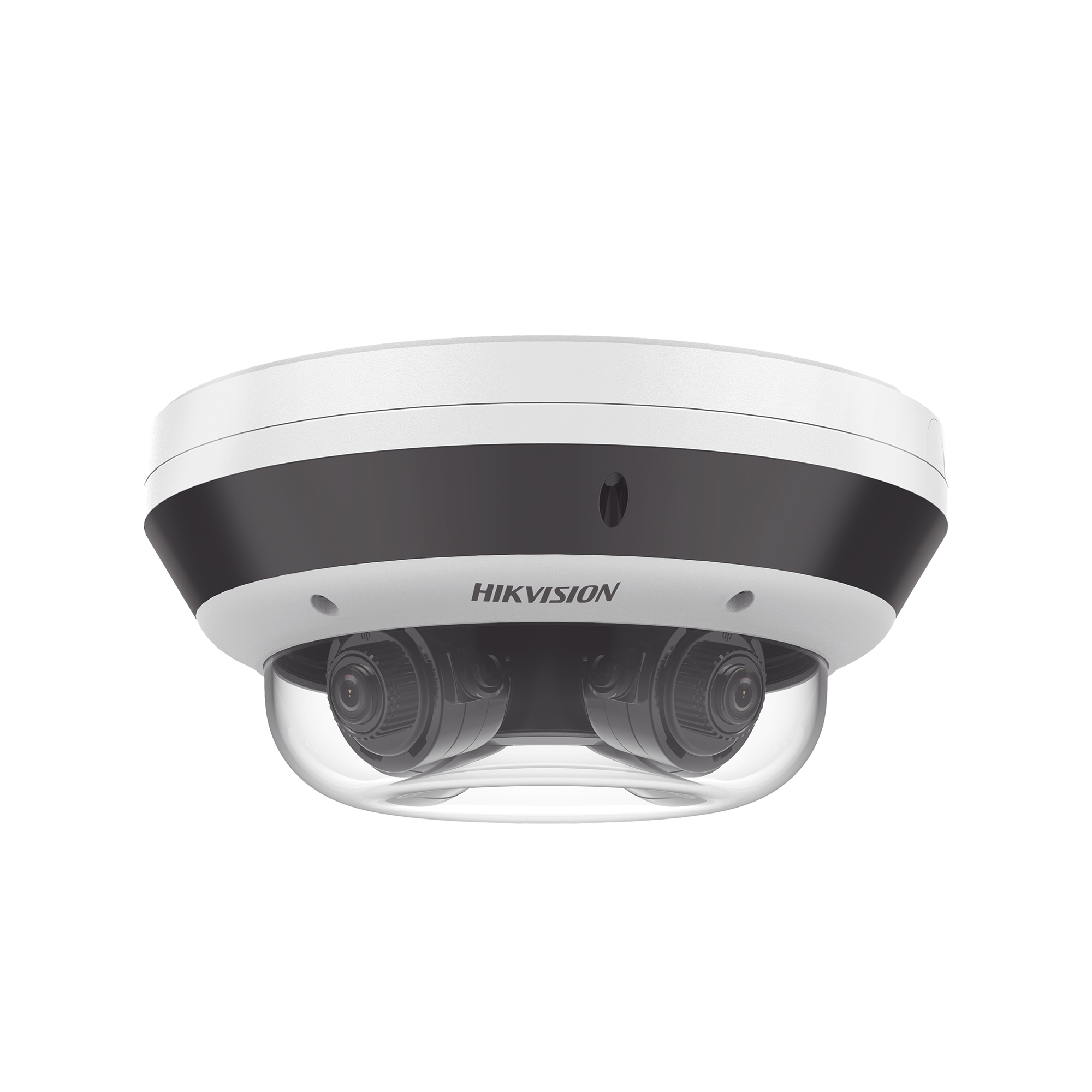 PanoVu Series / Vista Panorámica 360º / 4 Lentes Mot. 2.8 a 12 mm (4 Megapixel por Lente) / 16 Megapixel en Total / WDR 120 dB / DARKFIGHTER / Exterior IP67 / IK10 / PoE+ / 30 mts IR / Micro SD