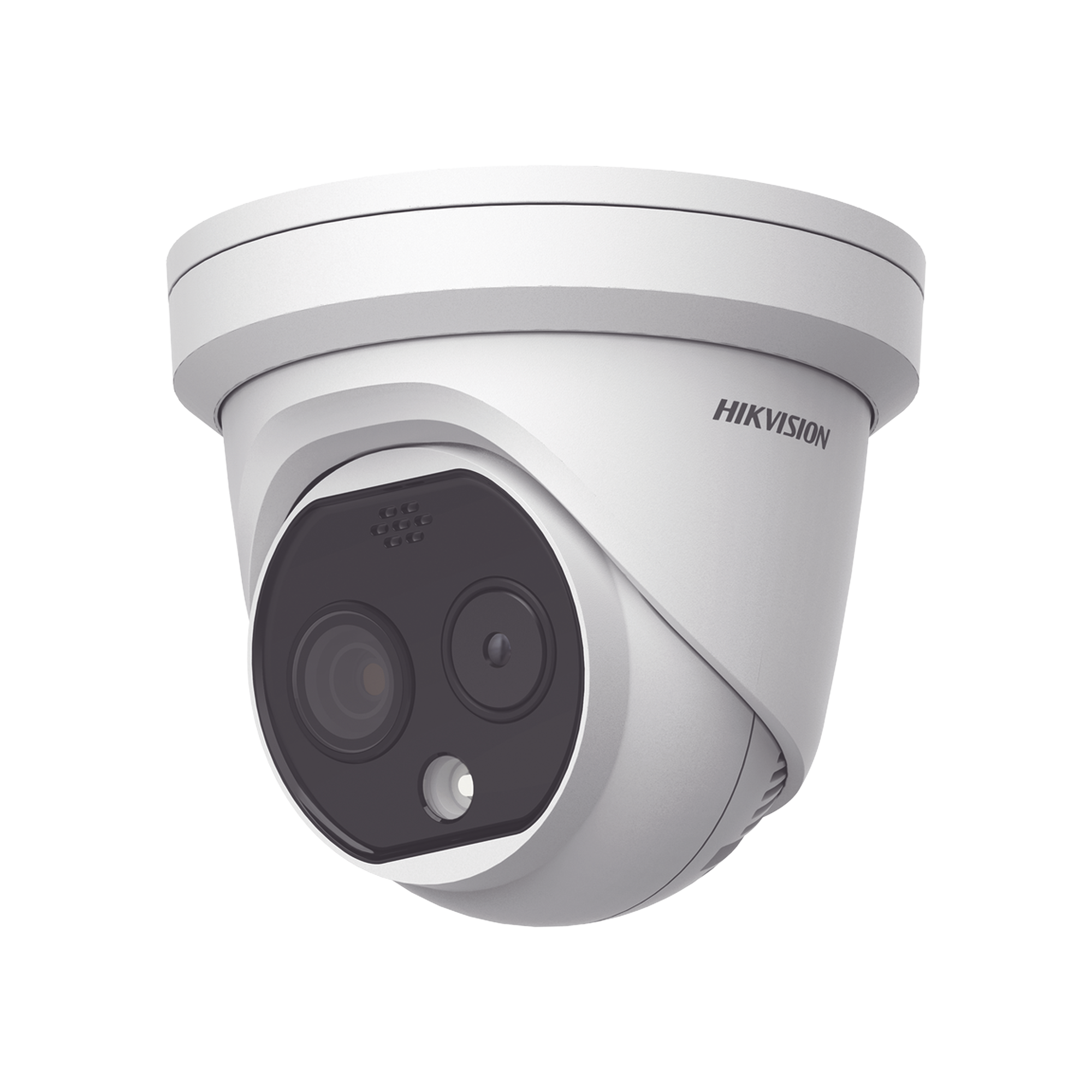 Turret IP Dual / Térmica 1.8 mm (160 x 120) / Óptico 2 mm (4 Megapixel) / Detección de Personas 53 mts / 15 mts IR / Exterior IP67 / PoE / Termométrica / Detección de Temperatura / Sirena y Luz / Micro SD 32 GB Incluida