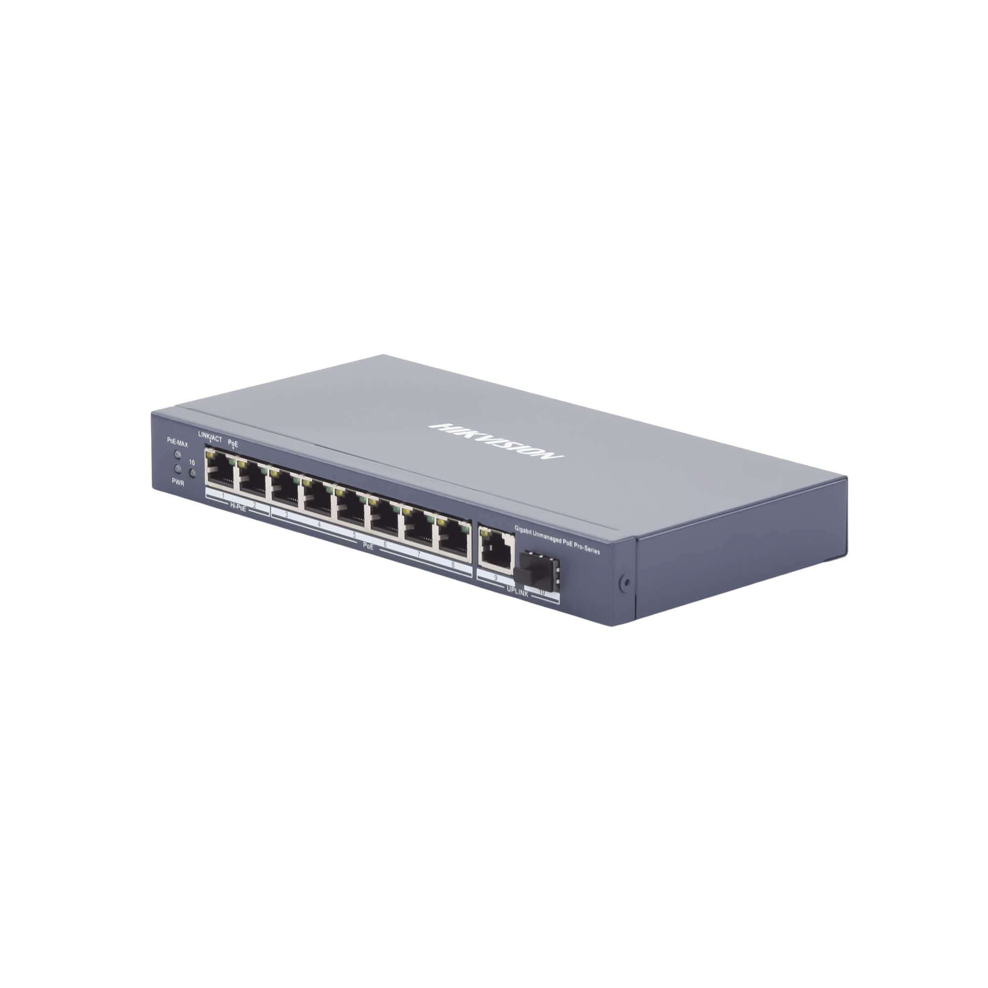 Switch PoE+ / No Administrable / 6 Puertos 10/100/1000 Mbps PoE+ / 2 Puertos 1000 PoE++(90 W) / 1 Puerto 1000 Mbps Uplink + 1 Puerto SFP / PoE hasta 250 Metros /  110 Watts