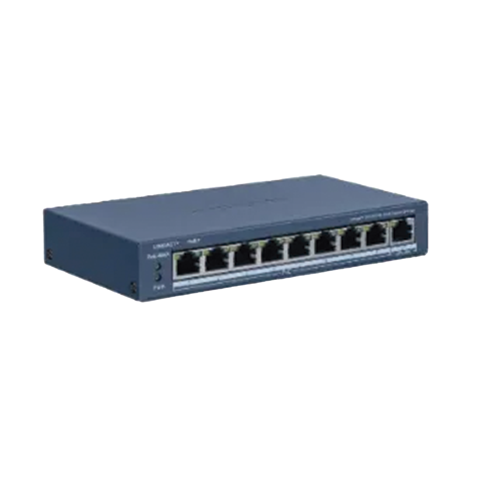 Switch PoE+ / Monitoreable / 8 Puertos 100 Mbps PoE+ / 1 Puerto 1000 Mbps Uplink / PoE hasta 300 metros / Conexión Remota desde Hik-PartnerPro / 60 W