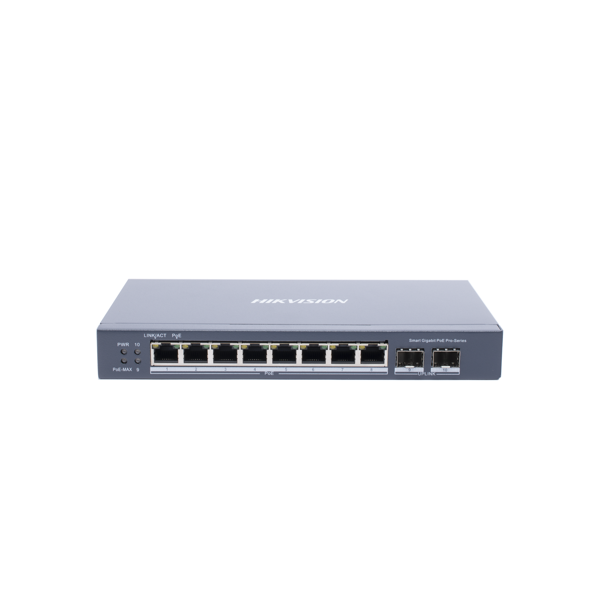 Switch Gigabit PoE+ / Administrable / 8 Puertos Gigabit PoE+ / 2 Puertos SFP / Configuración Remota desde Hik-PartnerPro / PoE Hasta 300 Metros / 110 W