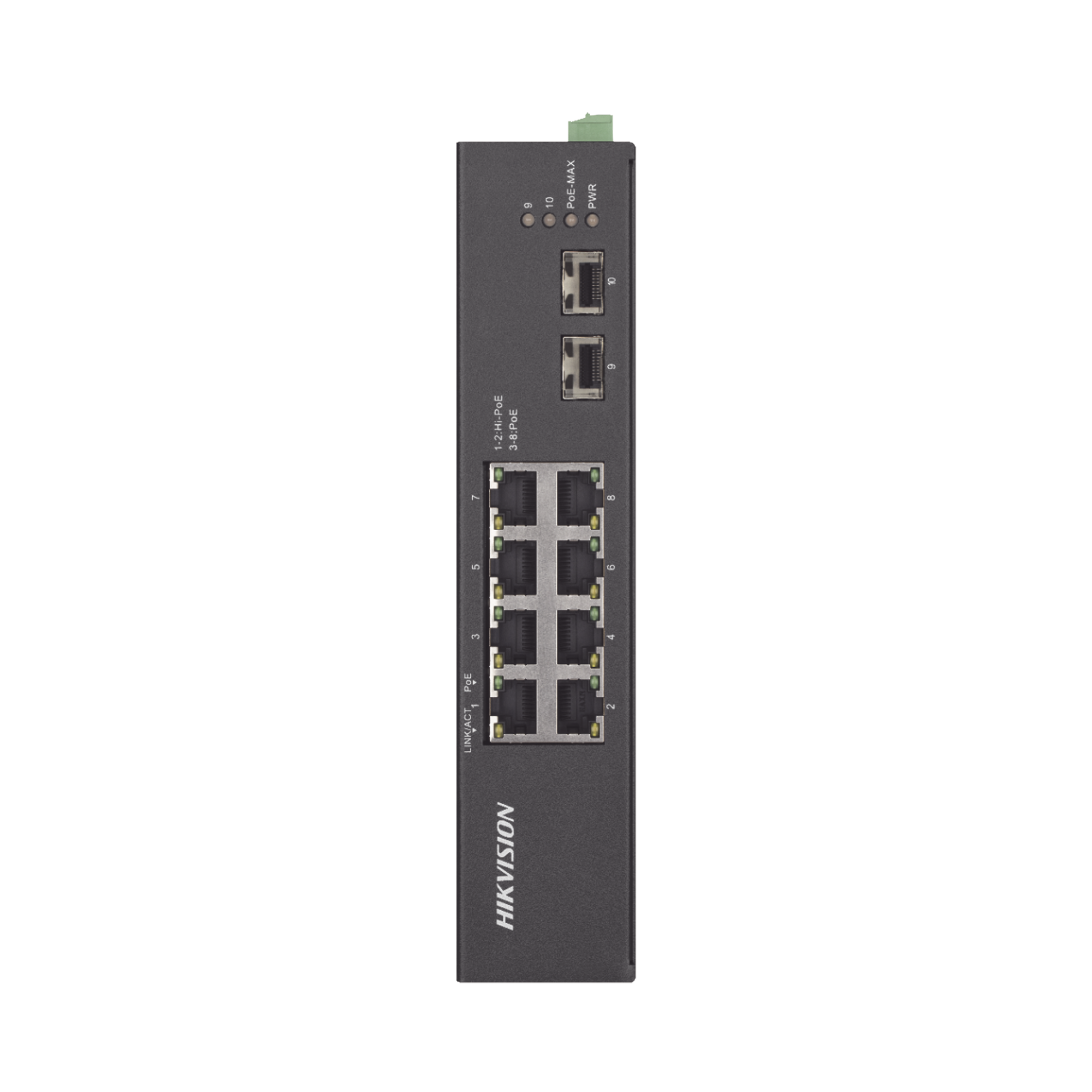 Switch Industrial No Administrable Gigabit / 6 Puertos Gigabit PoE+ (30 W) + 2 Puertos Gigabit PoE++ (60 W) / 2 Puertos SFP / 120 W Total / 48 a 57 VCD / Ideal para Proyectos / 300 Metros de Distancia