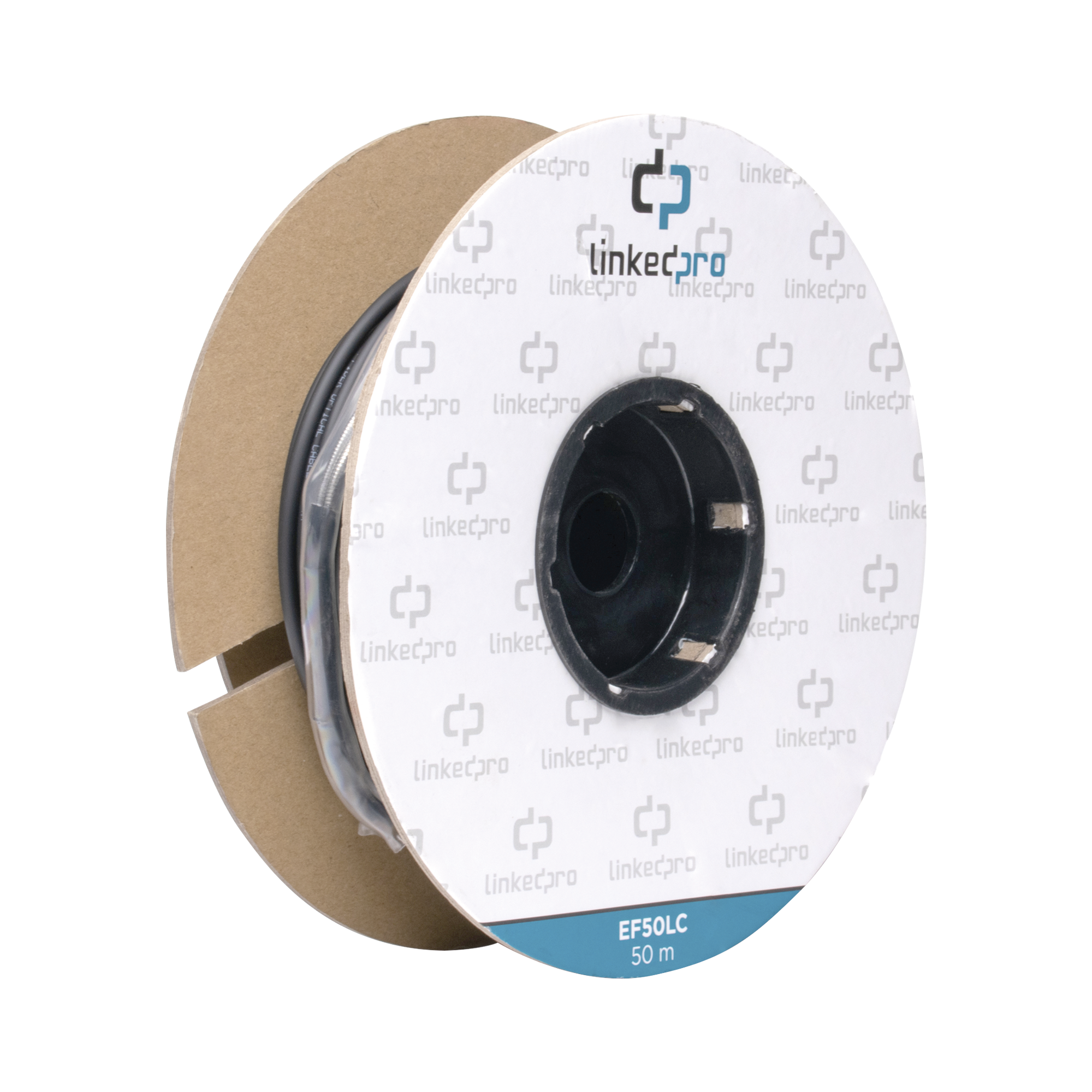 Carrete de Fibra Óptica Monomodo con Conectores LC-LC Duplex, Reforzada con Kevlar, de 50 metros