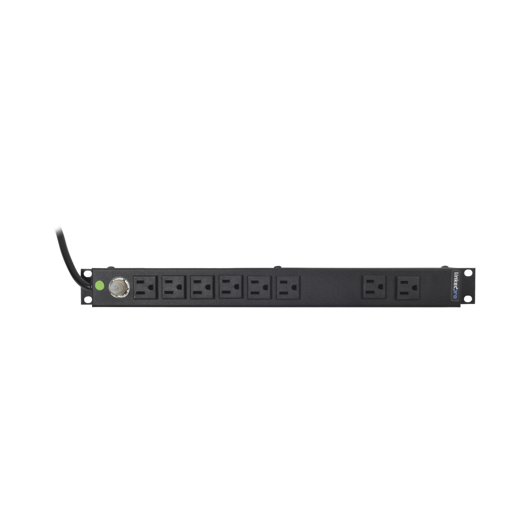 Tomacorriente Horizontal (PDU) de 8 Contactos (NEMA 5-15R) Rack 19