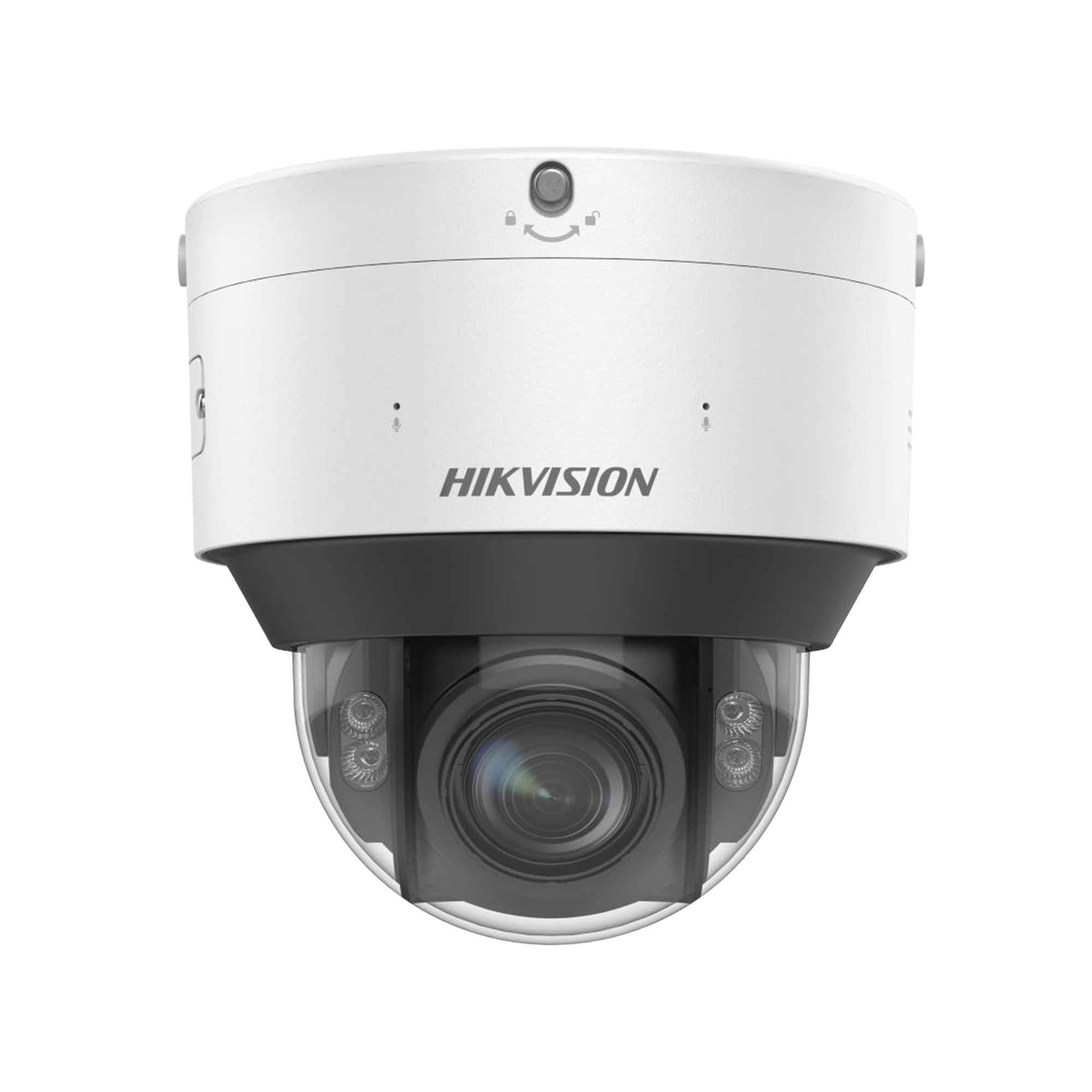 Domo IP 4 Megapixel / Lente Mot. 2.8 - 12 mm / Dual Light (30 mts IR + 30 mts Luz Blanca) / IK10 / IP67 / Reconocimiento Facial / WDR 140 dB / DeepinView / Búsqueda por Atributos / Heat Map / ACUSENSE / DARKFIGHTER S / Audio de Dos Vías