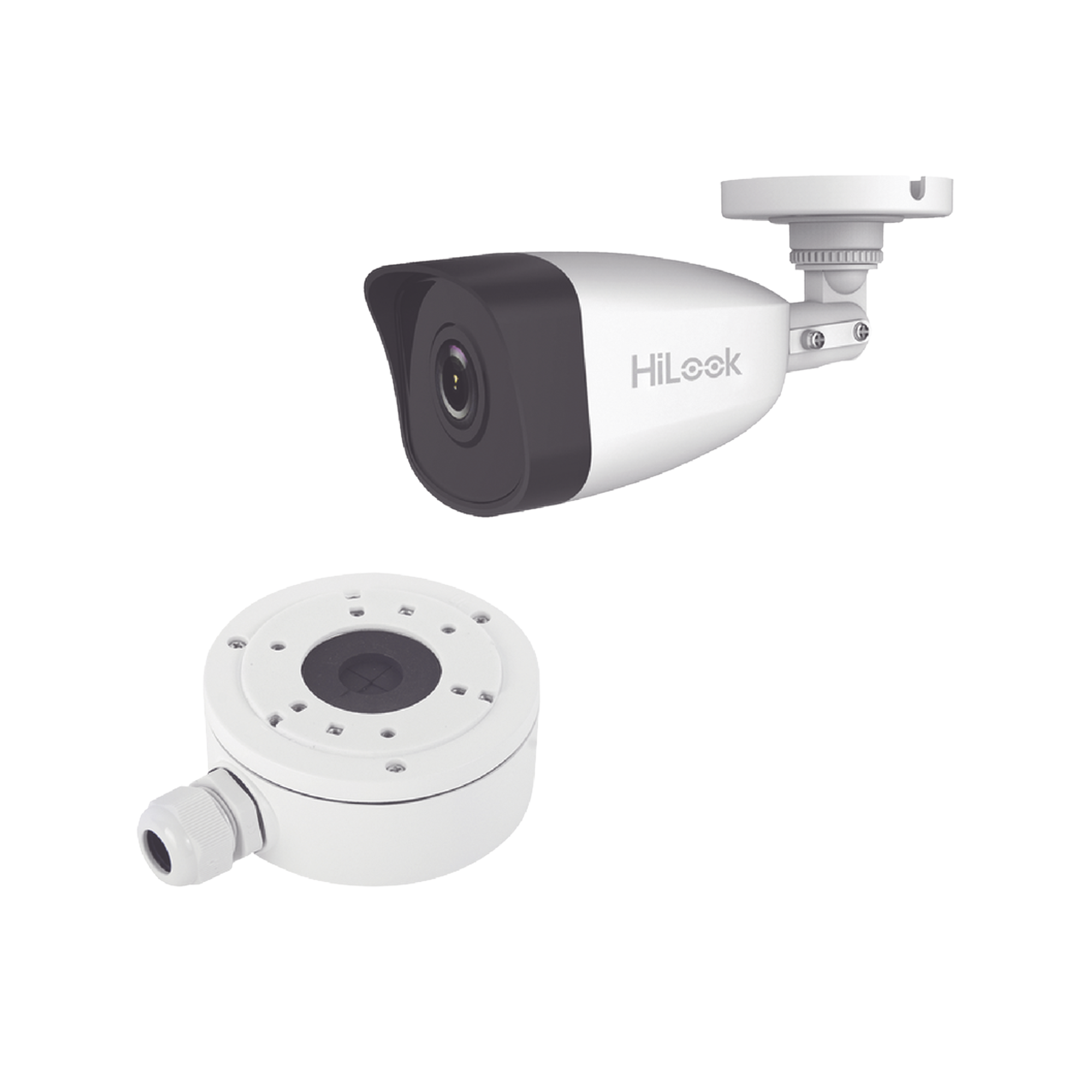 HiLook Series / Bala IP 4 Megapixel / 30 mts IR / Exterior IP67 / PoE / dWDR / Lente 2.8 mm + Caja de conexión DS-1280ZJ-XS