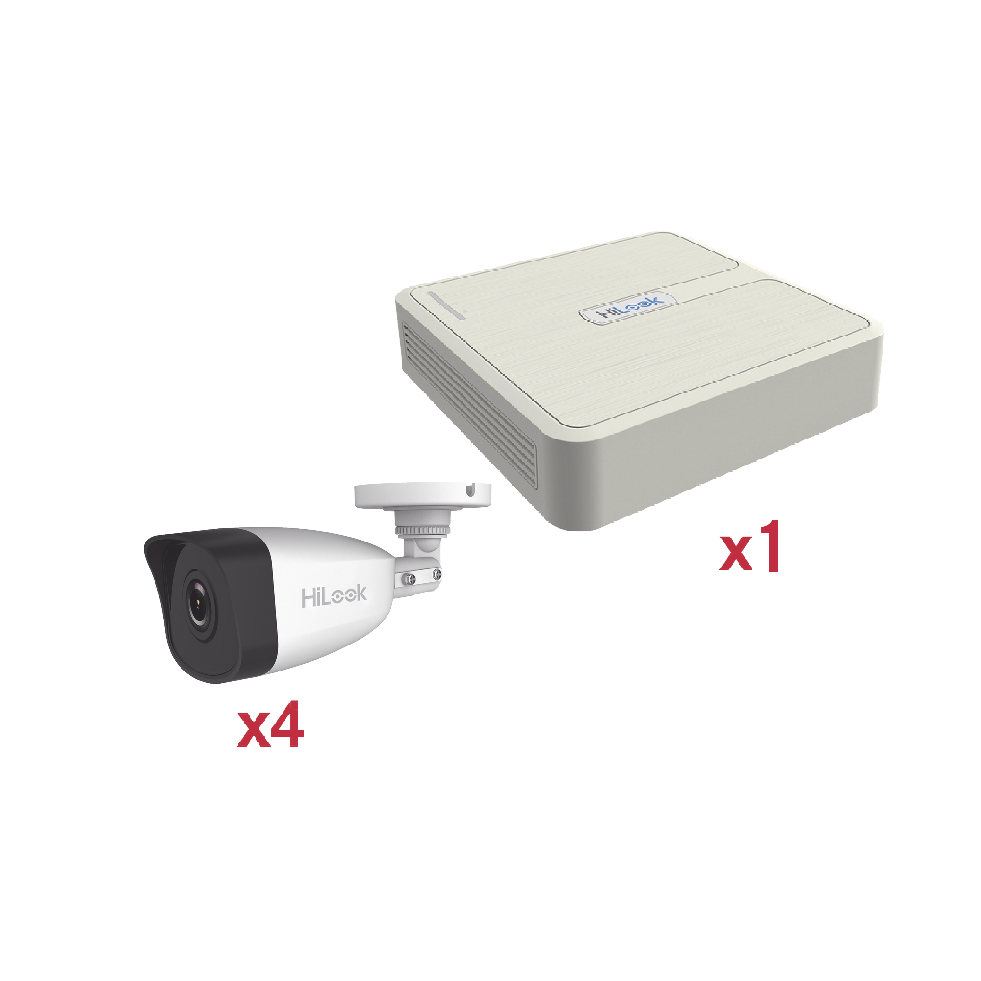 Kit IP 1080p (2 Megapixel) / NVR de 4 Canales con 4 Puertos PoE / 4 Cámaras IP Bala para Exteior