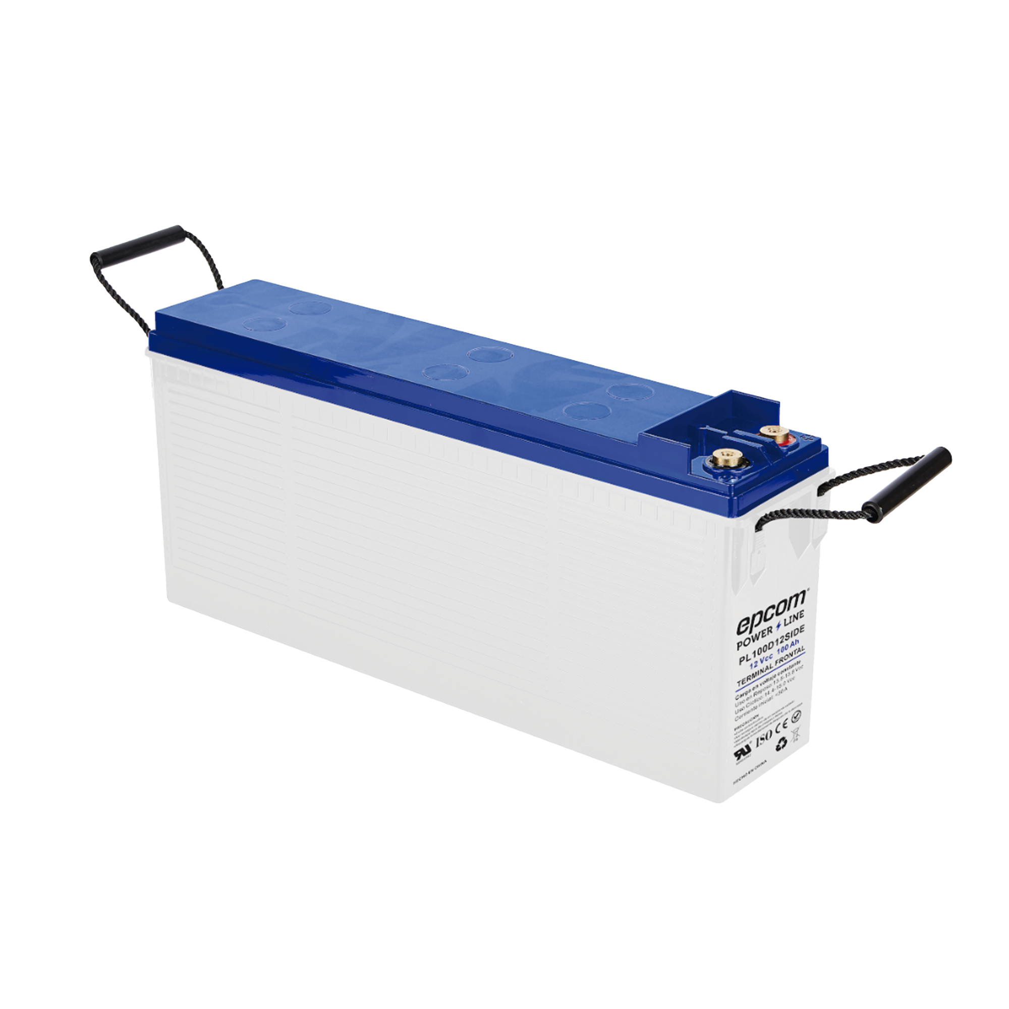 Batería Ciclo Profundo 12V, Terminales Laterales , 100 Ah / AGM-VRLA / Uso en Aplicación Fotovoltaica /Terminales Tipo Tornillo T4