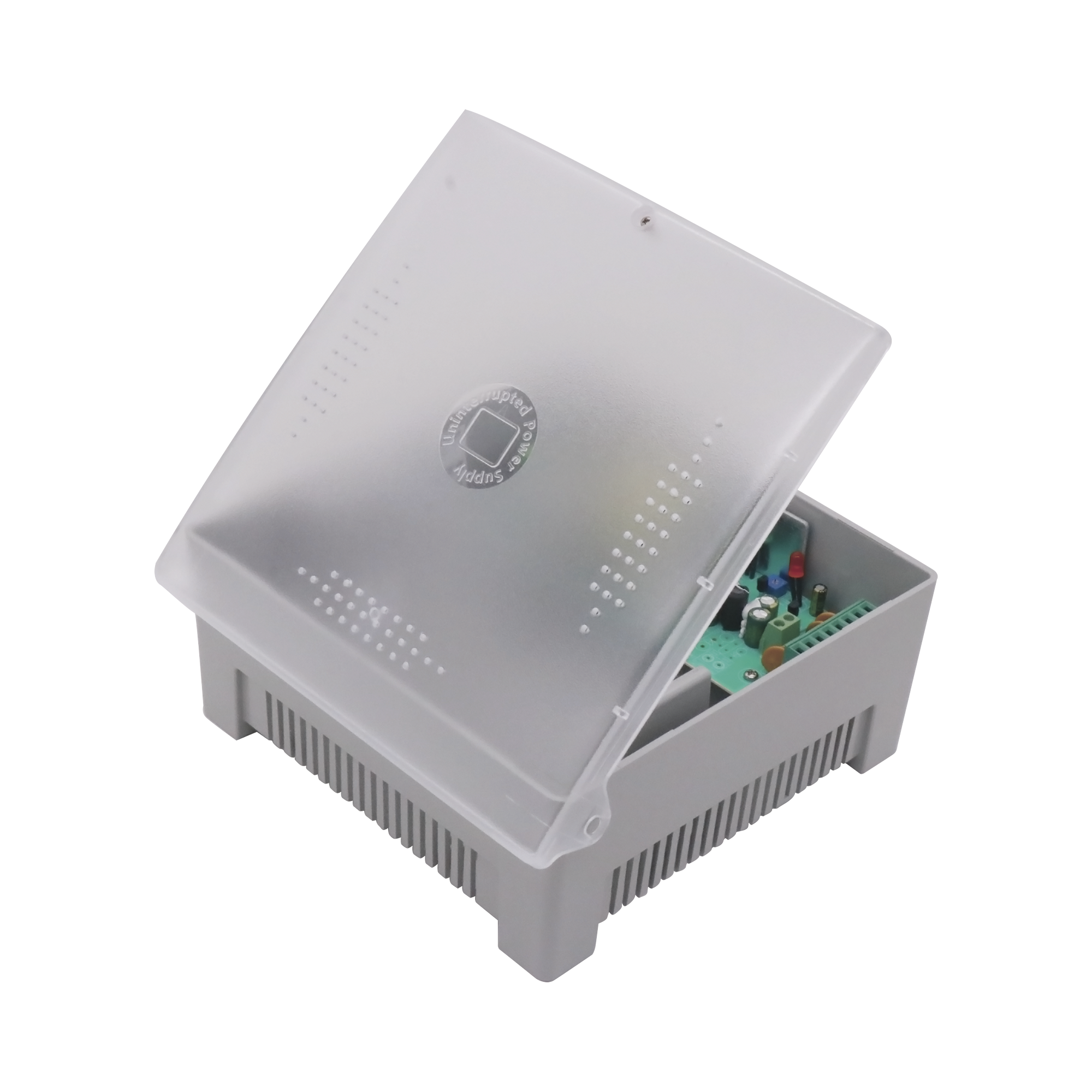 Fuente de Alimentación con Gabinete de 4 Salidas de 11 - 15 Vcc / 5 Amper /  Voltaje de Entrada: 96 - 264 Vca / Soporta Protección contra Sobrecorriente de Salida, Protección contra Cortocircuito / Led Indicador