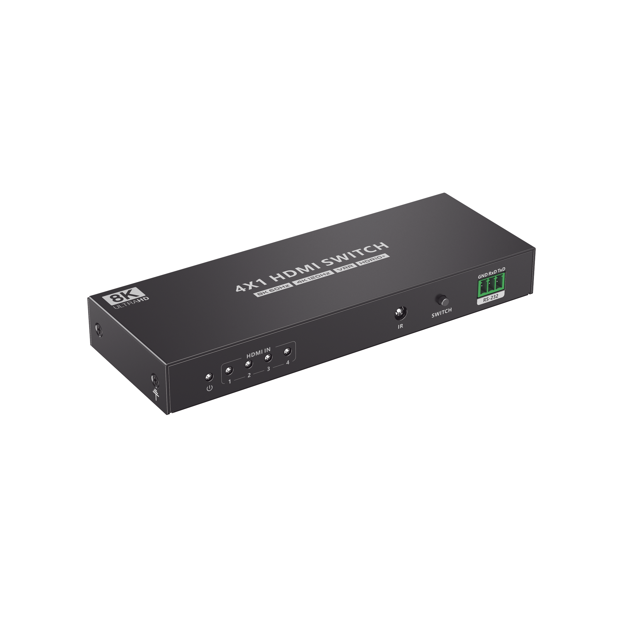 Switch Conmutador  HDMI 4X1 | 4 Entradas 1 Salida | Velocidad de trasmisión 48 Gbps | Resolución 8K | Salida de audio | HDCP 2.3
