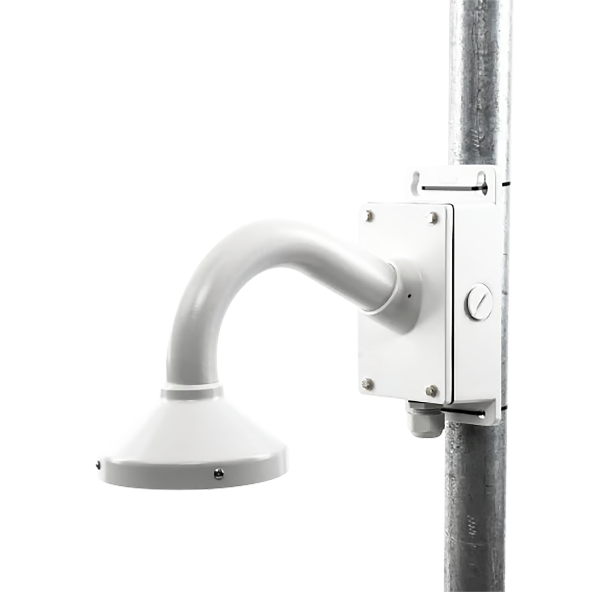 Montaje Universal de Pared con Cuello de Ganso y Caja de Conexiones / Compatible con Cámaras Domo y Bala / Uso en Interior
